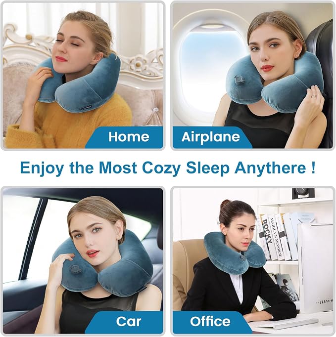 2Pack Inflatable Travel Neck Pillow - Image 6