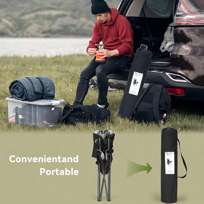 Camping Chairs for Adults, Camp Chair, Folding Chairs for Outside, Support 380 - Image 6