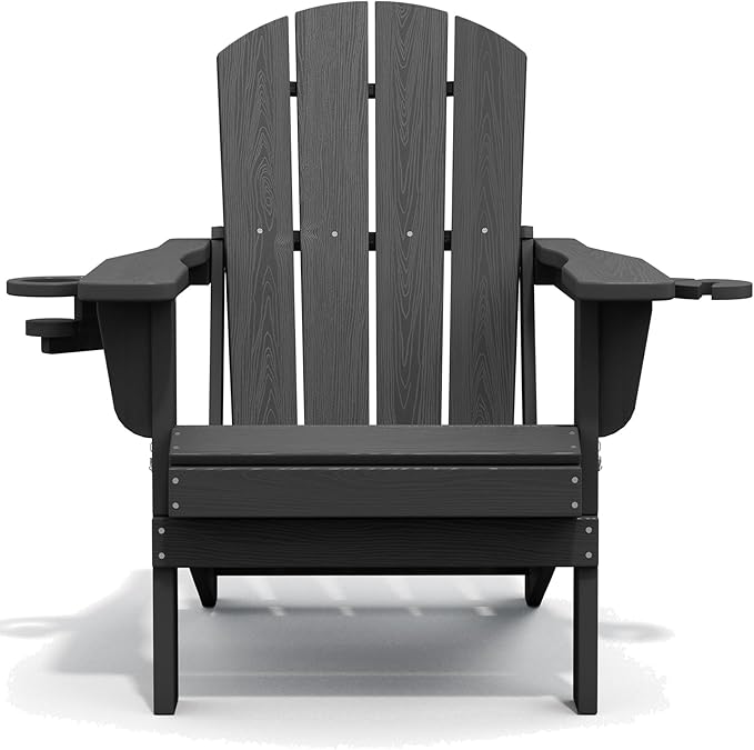 SERWALL Foldable Adirondack Chair Set of 2, HDPE Adirondack Chair - Image 11