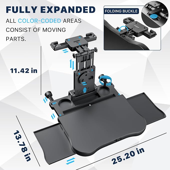 Car Back Seat Tray Table, Stable Foldable Auto Backseat Food Trays Desk - Image 6