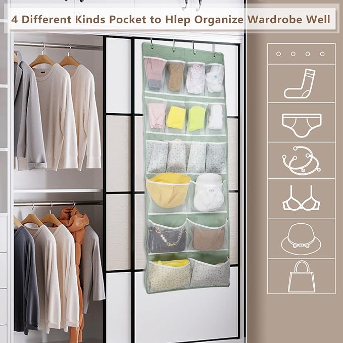 Over the Door Organizer with 4 Kinds of Pockets, Behind Door Shoes Rack - Image 4