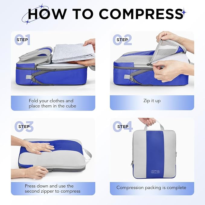 8 Set Compression Packing Cubes - Image 3