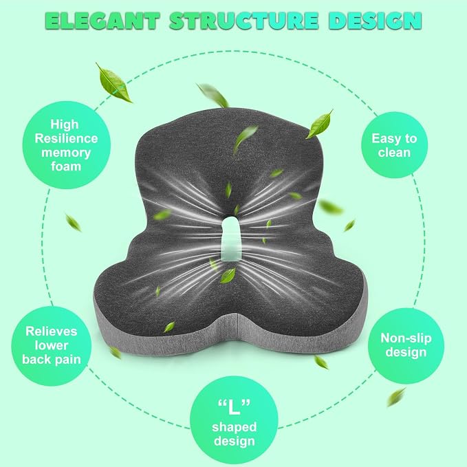 Buttocks Cushion for Office Chair Memory Foam Seat Pad for Butt Support - Image 3