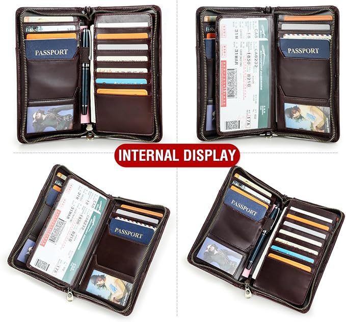 Top Grain Leather Customizable Travel Passport Wallet Holder - Image 7