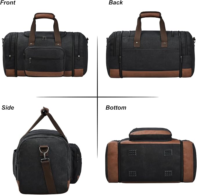 Litvyak Duffle Bag for Travel, 50L Canvas Travel Duffel Bags Overnight Weekend - Image 3