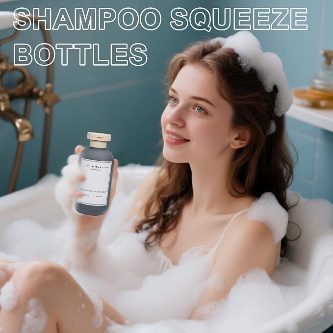ASEVAT 6.7oz Refillable Plastic Travel Shampoo Bottles, Empty Travel Shampoo - Image 3