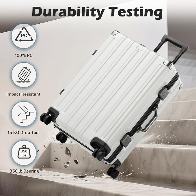 Krute Aluminum Frame Carry On Luggage 20 Inch Zipperless Luggages USB Charger - Image 6