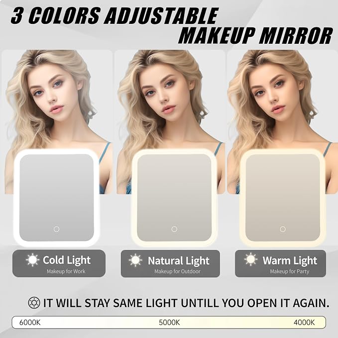 Travel Makeup Bag with LED Mirror, Cosmetic Train Case with Lighted Mirror - Image 2
