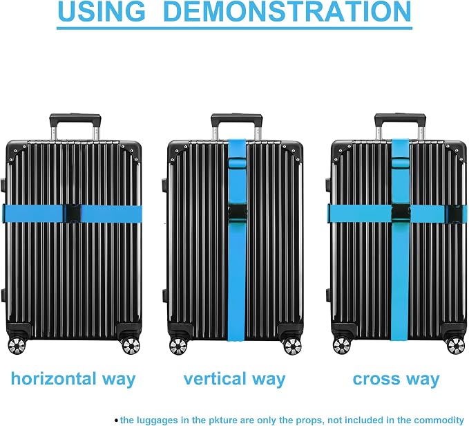 Luggage Straps for Suitcases TSA Approved Travel Belt 8 Pack by Chelmon - Image 5
