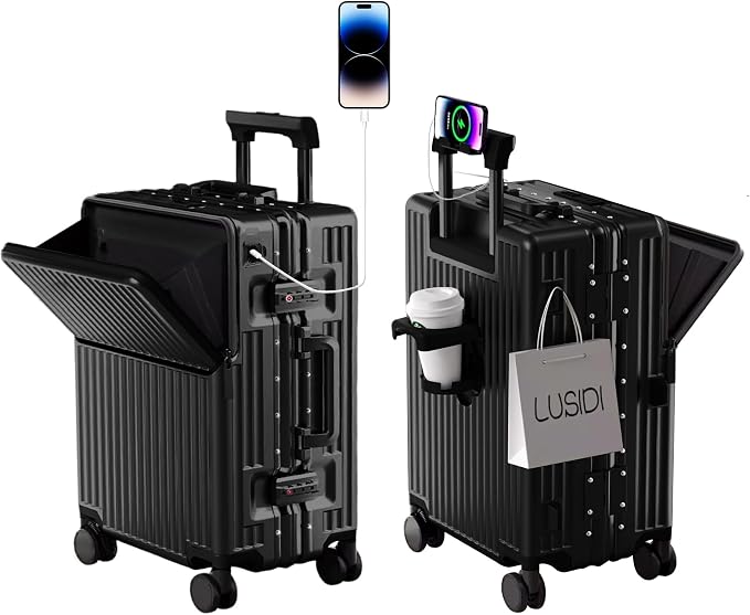 Hard Shell Luggage 20 Inch Travel Luggage, ABS Aluminum Frame, Lightweight by cycyCarry