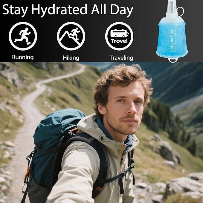 CLINTT 250ml Soft Flask, Foldable Running Water Bottle, TPU Folding Soft Water - Image 6