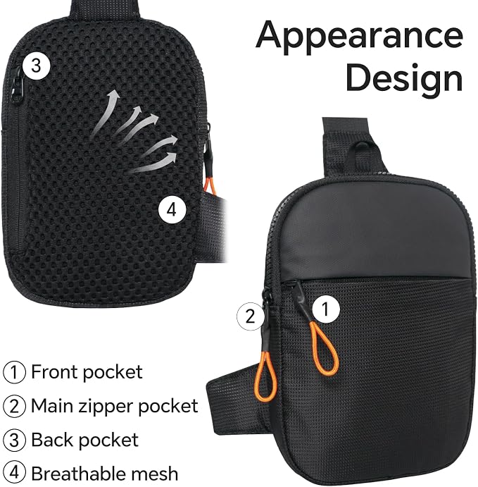 MJNUONE Mini Sling Bag for Men Outdoor Lightweight Small Crossbody Bag Women - Image 4