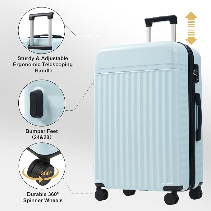 Merax Luggage Sets Front Opening, 2 Piece Hardshell Suitcase - Image 4