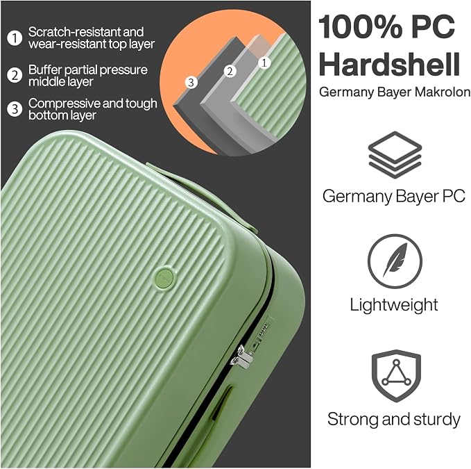 mixi 26 Inch Large Checked Luggage PC Hardshell Suitcases - Image 5