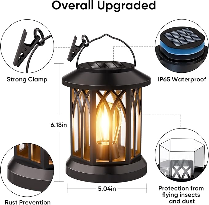 Solar Lanterns Outdoor Waterproof 4-Pack: Hanging Solar Lights - Image 3
