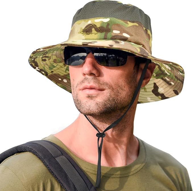 Sun Hats for Men Women Fishing Hat UPF 50+ Breathable Wide Brim Summer UV by Rosoz