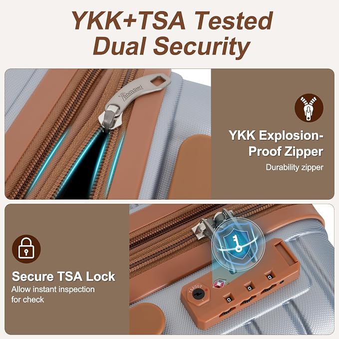 Romswi Luggage Sets 2 Piece 22In, Expandable 22x14x9 Carry On Luggage - Image 7