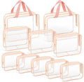 TISRATOK 10 PCS Clear Travel Makeup Toiletry Bag, Plastic PVC Cosmetic TSA by TISRATOK