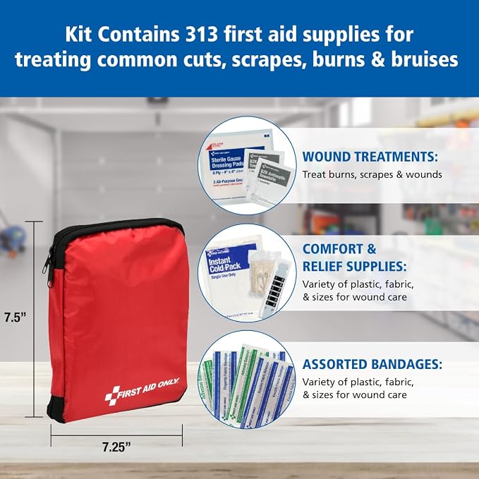 First Aid Only 313 Piece Home & Go Emergency First Aid Kit - Image 5