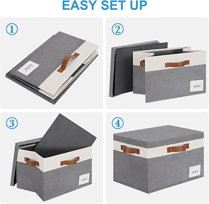 Extra Large Storage Bins with Lids, Foldable Fabric Storage Baskets with Lids - Image 4