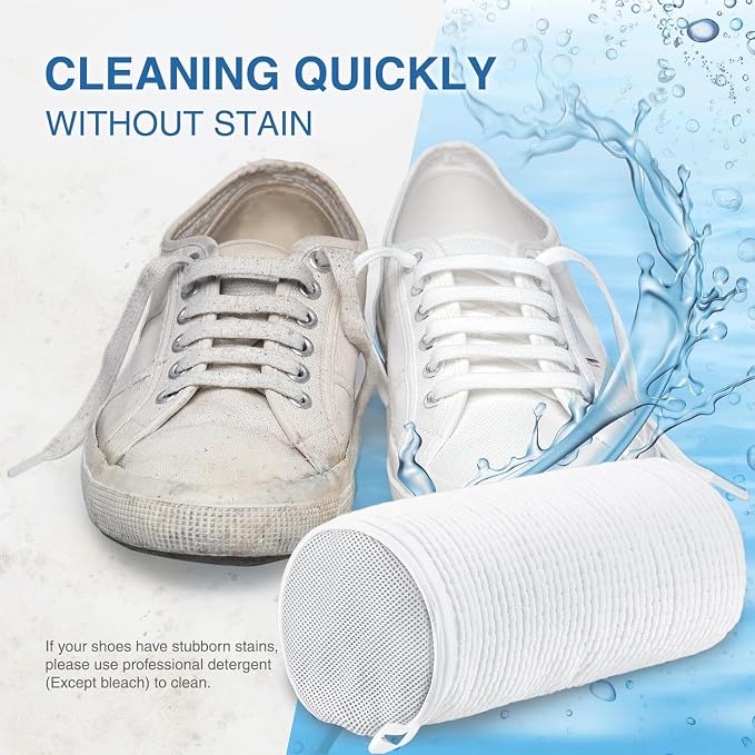 Shoe Washing Machine Bag 2PCS, Reusable Durable Invisible Zipper Laundry Bags - Image 4