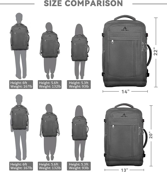 60L Travel Laptop Backpack for Men, Extra Large Backpack, Big Capacity Carry On - Image 4