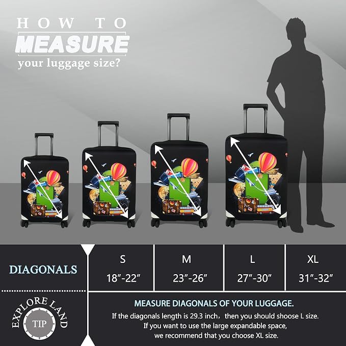 Explore Land Luggage Cover Suitcase Protector Fits 23-26 Inch Case - Image 5