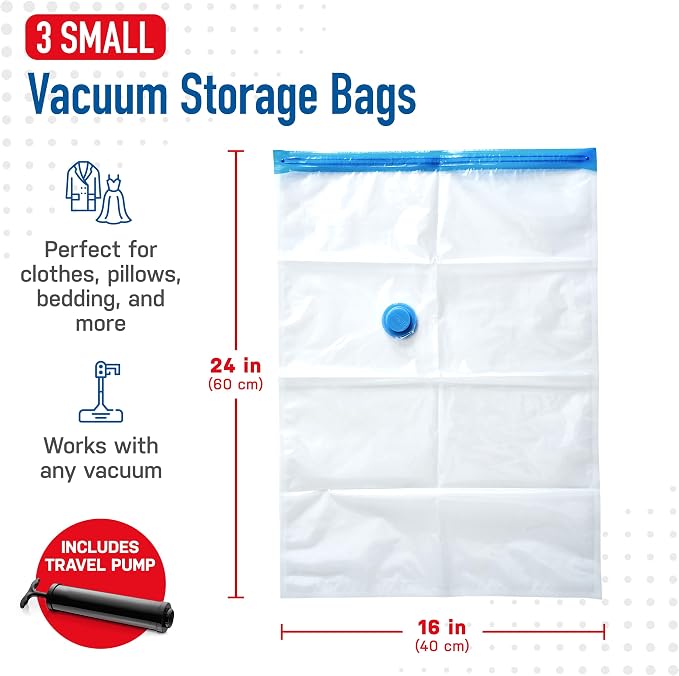 3 Pack Small Vacuum Storage Bags - Image 3