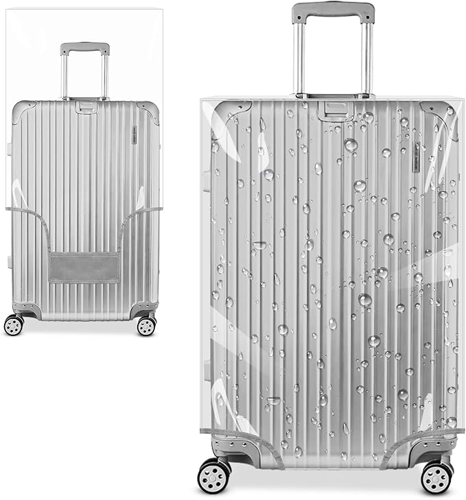 Yotako Clear PVC Suitcase Cover Tough Protector, 24 Inch Luggage Covers by YOTAKO
