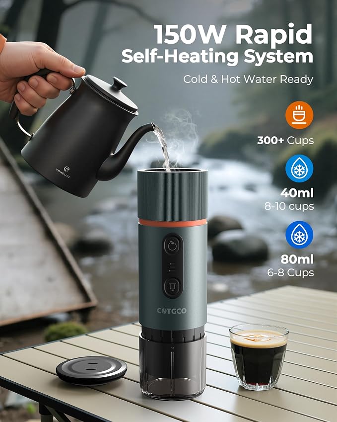 Portable Espresso Maker 20 Bar Self‑Heating & Auto-off | 13500 mAh Battery - Image 3
