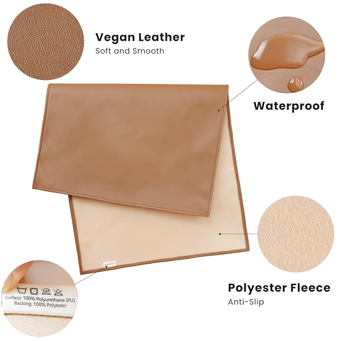 Konssy Faux Leather Baby Changing Mat, Waterproof, Wipeable & Portable Diaper - Image 2