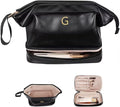 Gifts for Her, Initial Large Makeup Bags, Personalized Double Layer Cosmetic Bag by Vogewood