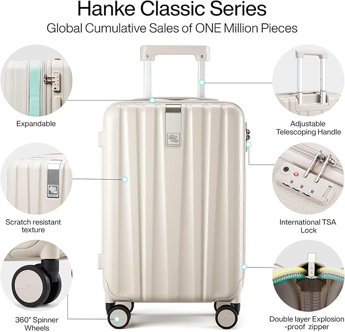 Hanke Expandable Hard Shell Luggage Sets 2 piece Carry On Luggage - Image 5