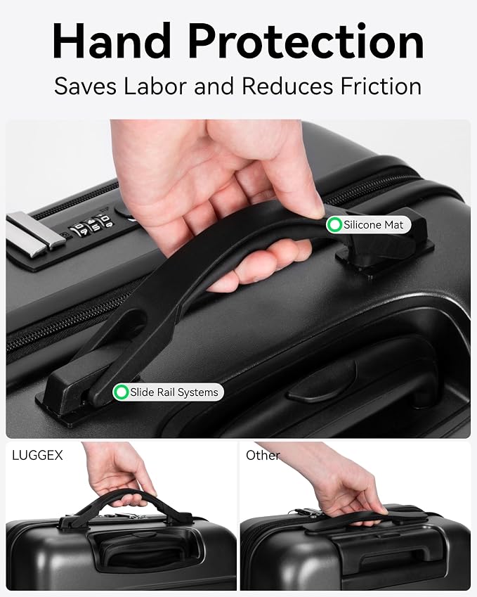 LUGGEX 24 Inch Luggage with Spinner Wheels, Expandable PC Hard Shell Checked - Image 8