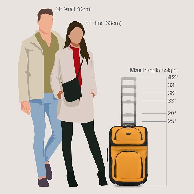 U.S. Traveler Rio Fabric Expandable Carry-on Luggage, Rolling Suitcase - Image 6