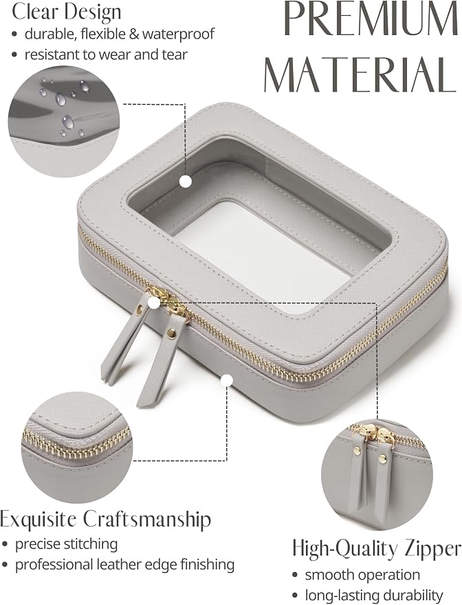 Popvibe Clear Makeup Bag Travel Cosmetic Case Transparent Toiletry Bag - Image 2