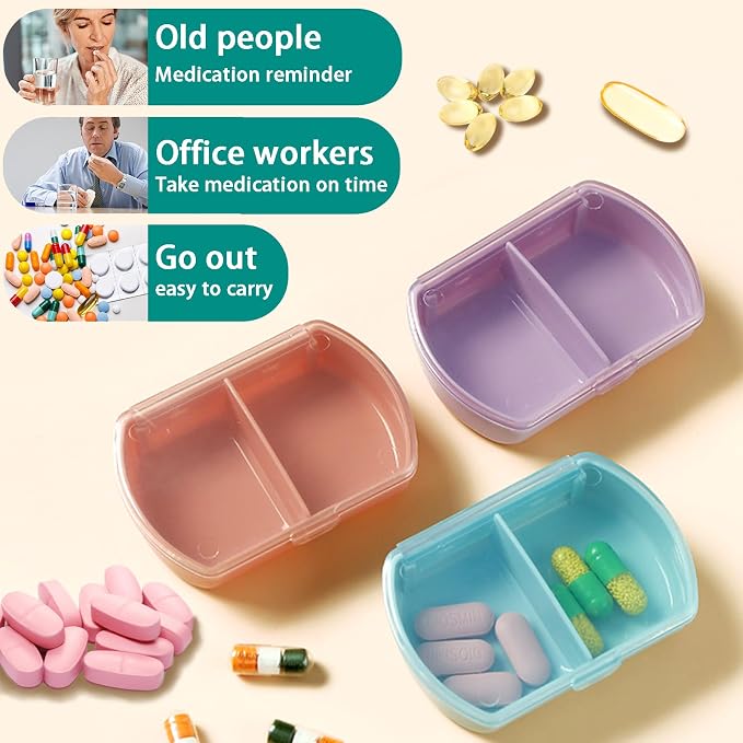 2PCS Small Pill Case Travel Pill Box Cute Pill Organizer - Image 3
