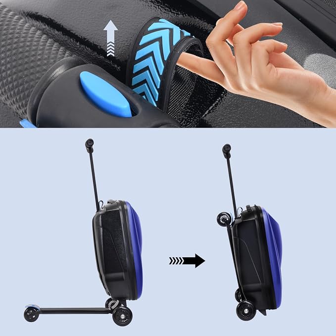 20" Scooter Suitcase for Kids, 2-in-1 Ride On Luggage - Image 4