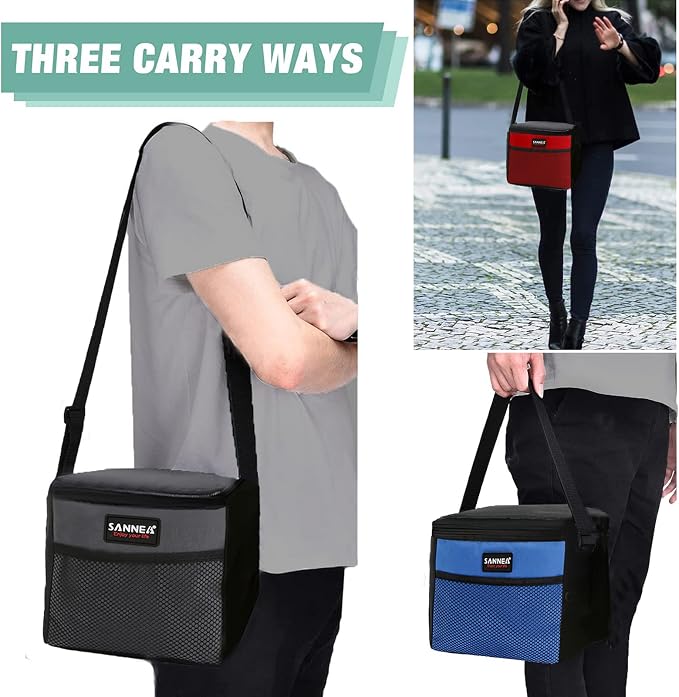 6 Can/5L Lunch Bag for Women Men Portable Lunch Box Small Cooler Bag Soft - Image 6