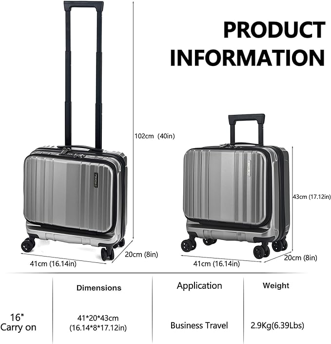TydeCkare 16" Carry on Luggage - Image 3