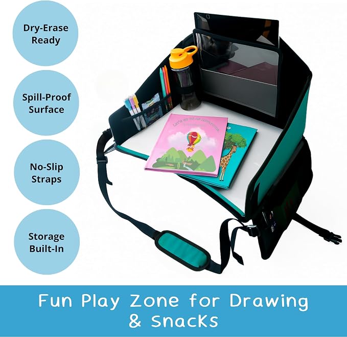 Kids Travel Tray for Car Seat – Gray – The Essential Travel Lap Desk - Image 5