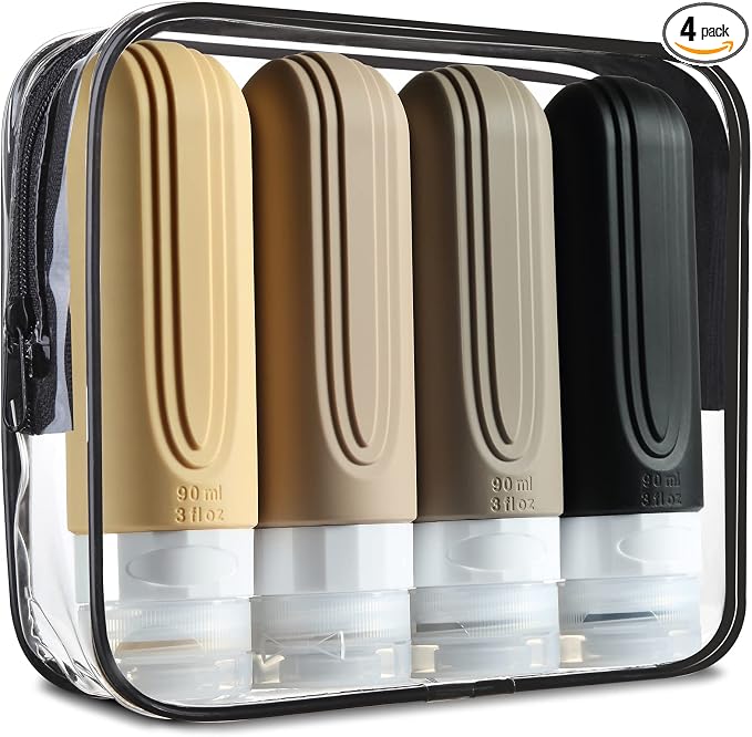 Travel Bottles for Toiletries, Tsa Approved 3oz Travel Size Containers BPA Free by Mrsdry