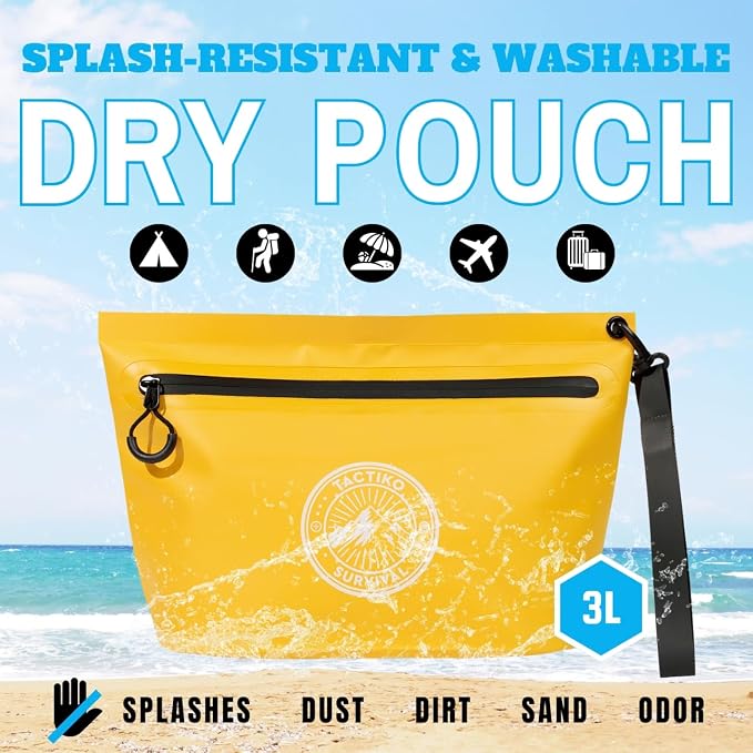 3-Pack Tactiko Heavy-Duty Splash Water Resistant Zipper Pouches - 3 L Hold-All - Image 2