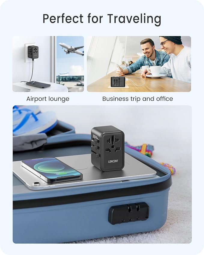 LENCENT Universal Travel Adapter, GaN III 45W International Charger - Image 8