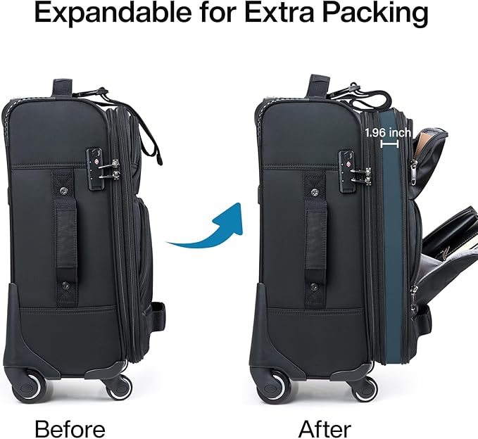 Hanke 20 Inch Softside Expandable Carry On Luggage - Image 2