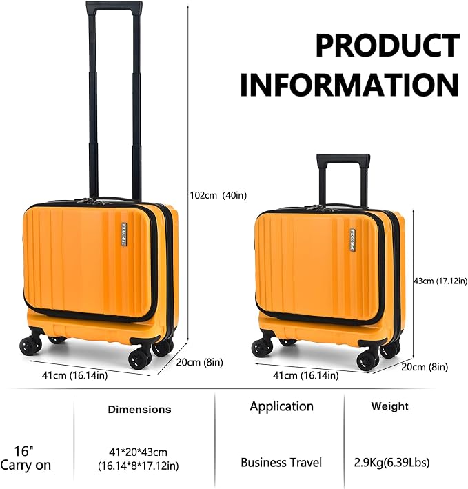 TydeCkare 16" Carry on Luggage - Image 3