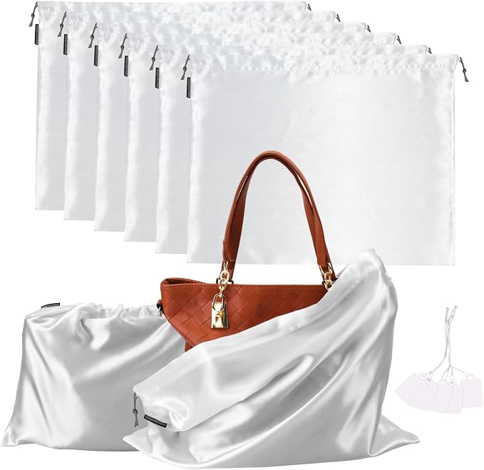6 Pack Dust Bags for Handbags Silk Dust Cover Bag for Handbags Purses Shoes by GONGKANGYUAN