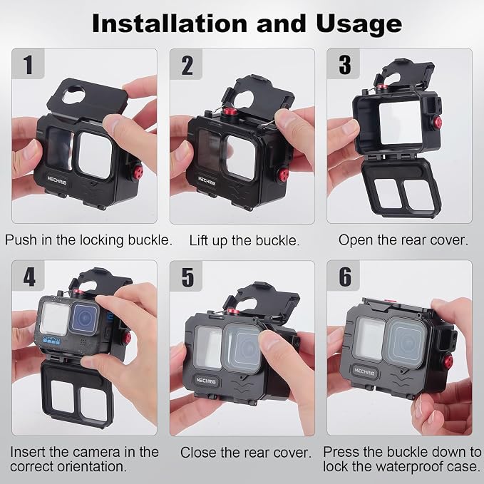 Aluminum Waterproof Case for GoPro HERO13 Black HERO12 HERO11 HERO10 HERO9 - Image 6