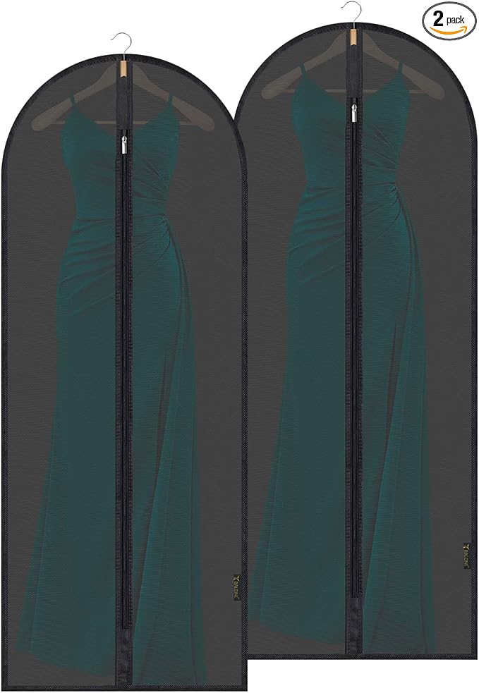 BALEINE 60'' Translucent Garment Bags, 2 Packs PEVA Dress Bag by BALEINE