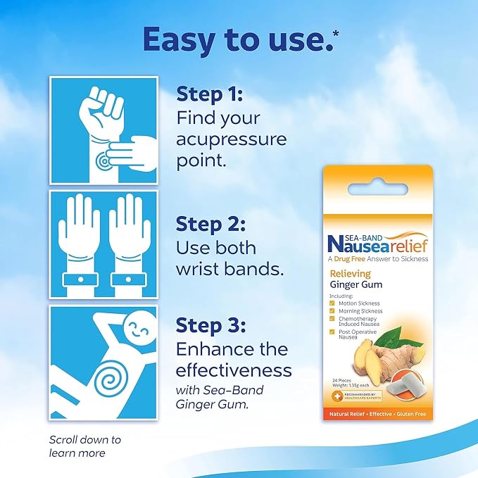 Sea-Band Anti-Nausea Acupressure Wristband - Image 7